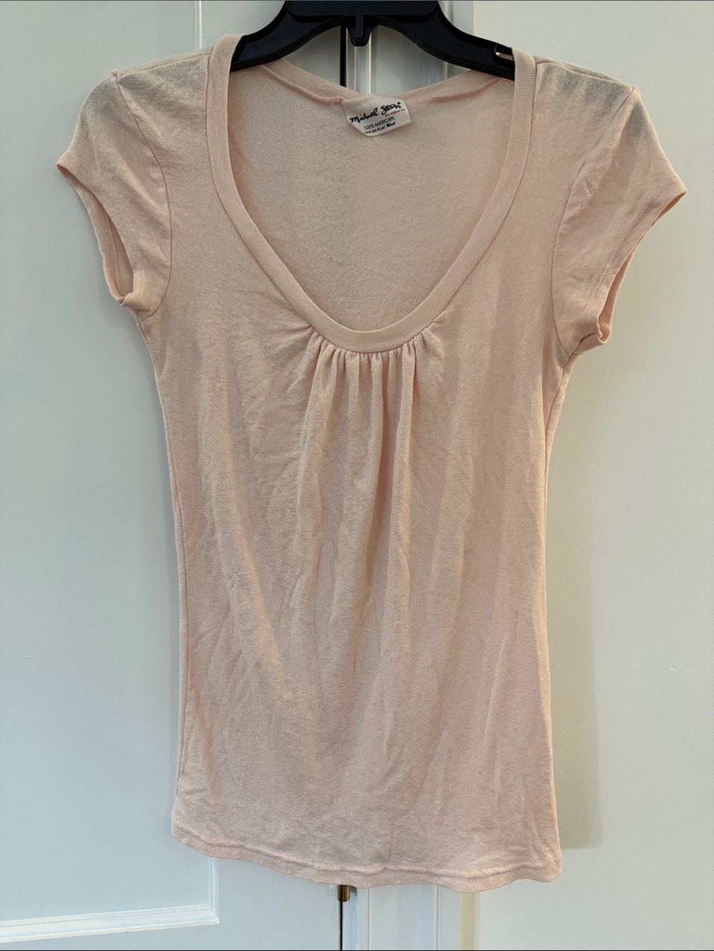 Vintage Michael Stars Pale Blush Scoop Neck Short Sleeve Tee